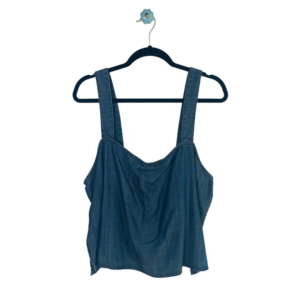 LOFT outlet denim crop tank top loose lightweight lyocell top casual woman's XL